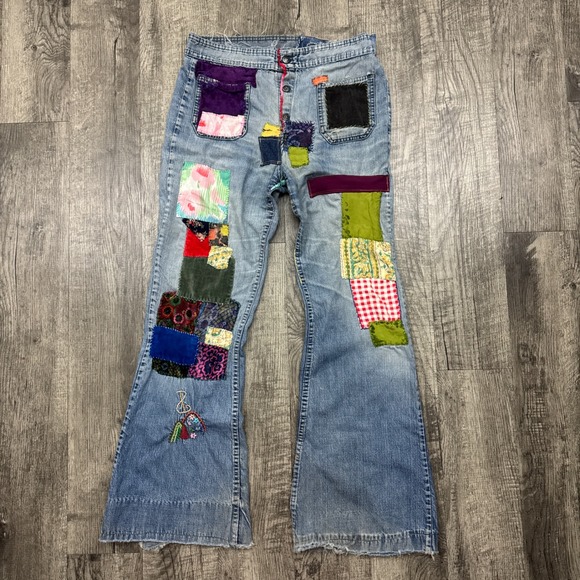 Landlubber Other - True Vintage 70s Landlubber Bell Bottom Flare Patchwork Jeans